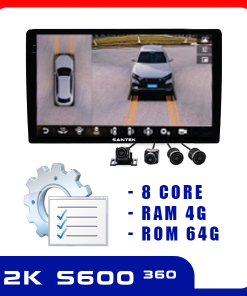 Màn Hình Android Ô Tô Santek S600 2K 360 – Camera 360 Thông Minh, Giá Tốt 2026